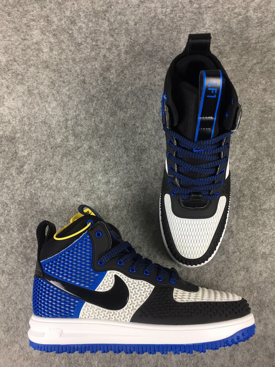 Nike Lunar Force 1 Nano Black Royal Blue White Shoes - Click Image to Close